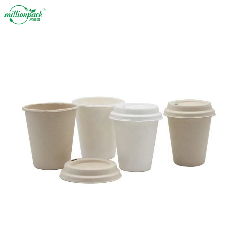 Экологичная чашка для кофе из багассы, без протечек