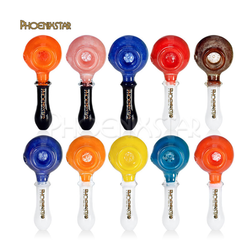 Phoenix Star 4.5 Inches Mixed American Color with 6-Hole Glass Filter Screen Smoking Glass Water Pipe Wholesale