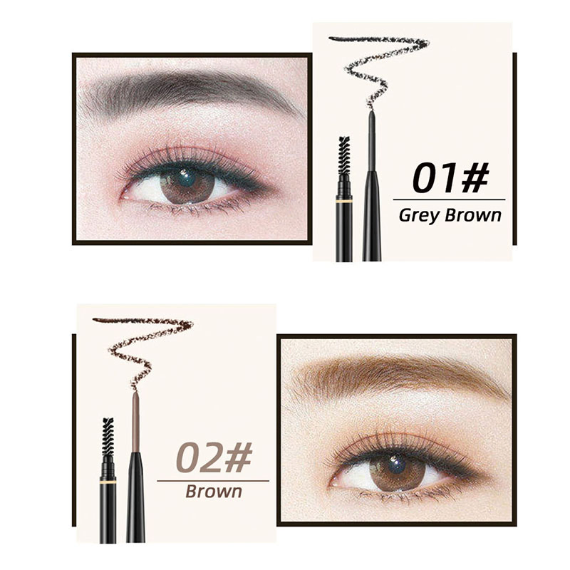 Private Label Custom Double Head Eye Makeup Brow Pen Waterproof Long Lasting Natural Eyebrow Pencil