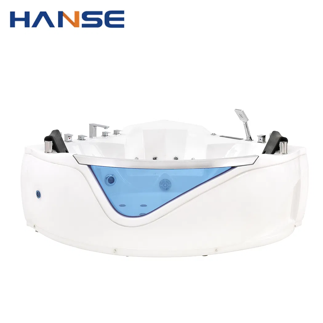 Угловая акриловая ванна с гидромассажем и подсветкой