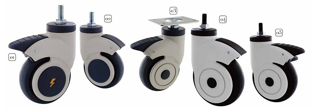 Wearable and Stable Rolling Caster with Long Life for Multi-Function Medical Electric Bed and Emergency Vehicle Wheels