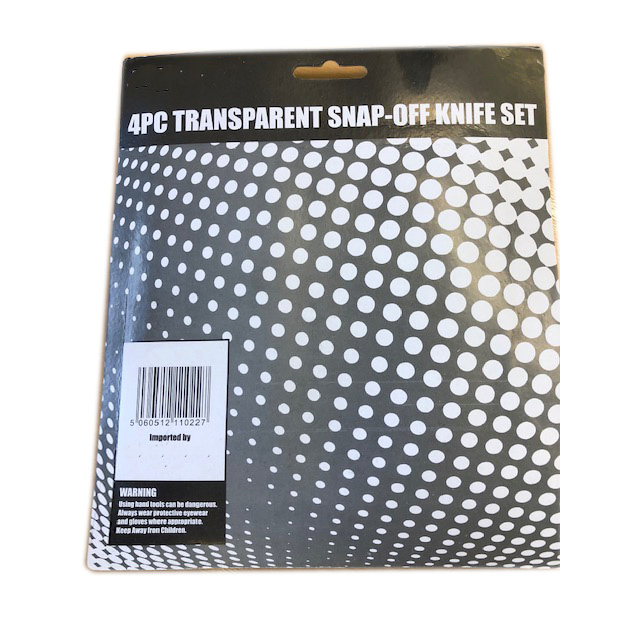 4PC Stationary Transparent Snap-off Knife Set