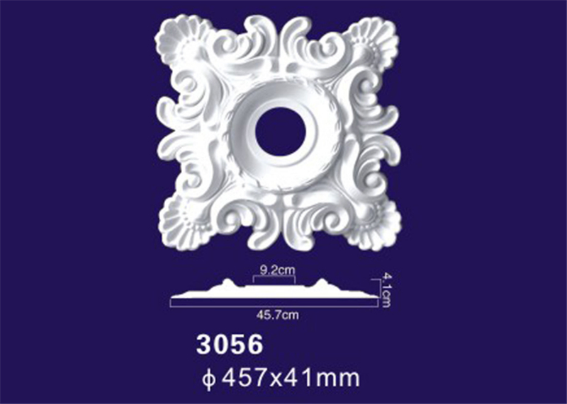 Flower Design Square Ceiling Light Medallion, Indoor Decorative Ceiling Rose