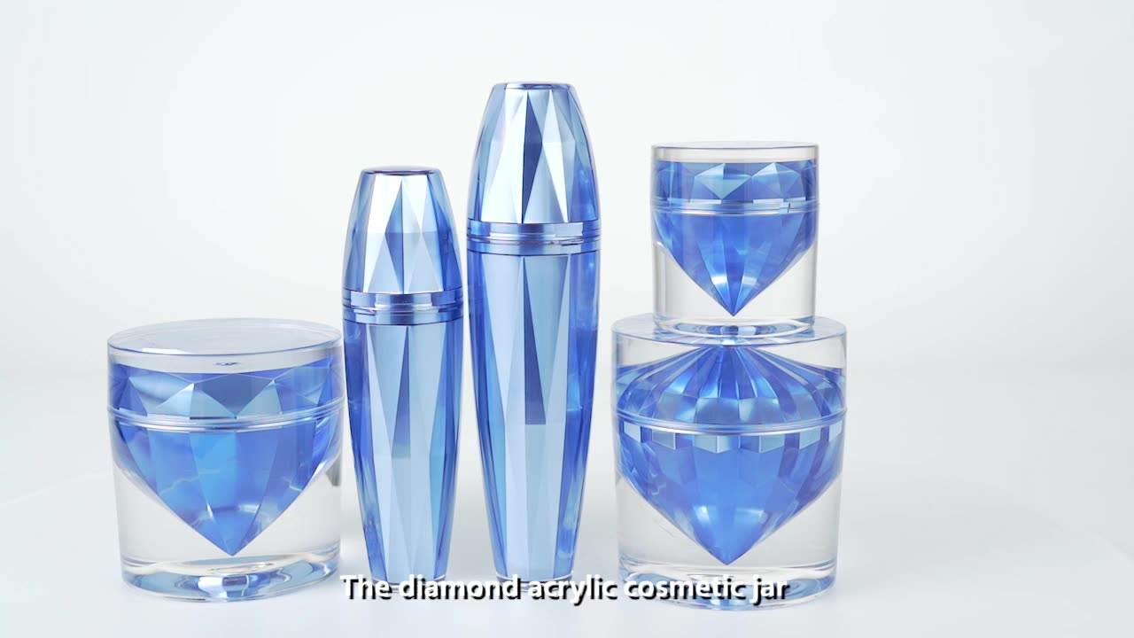 15g 50g Luxury Diamond Acrylic Cream Jar for Luxury Cosmetic Packaging