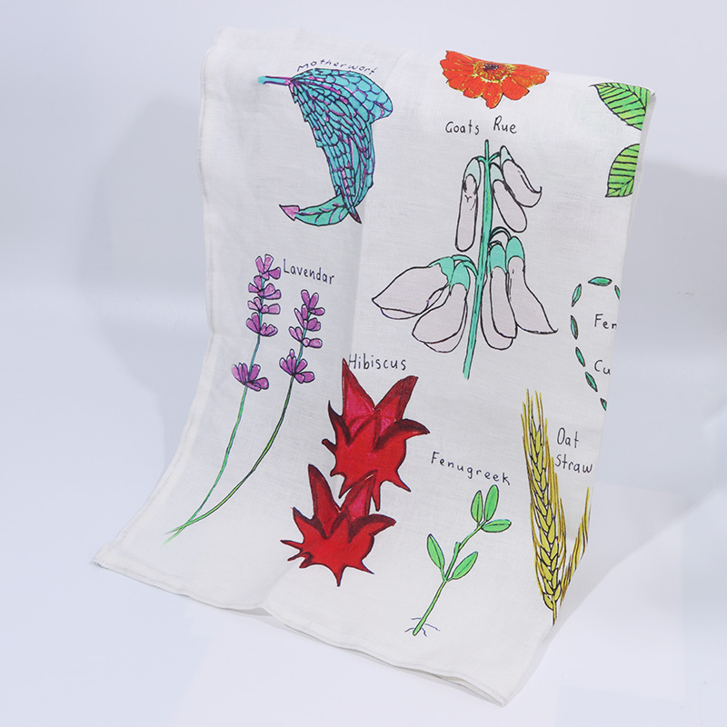 Custom Digital Printed Personalized Christmas Design Linen Dish Towel Sublimation Tea Towels