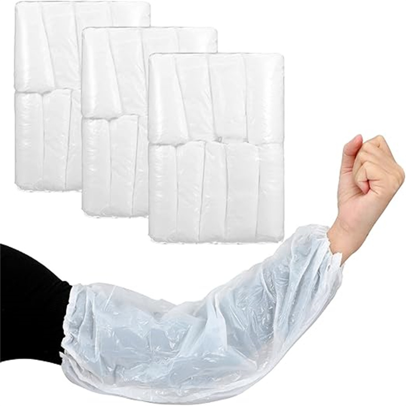 Disposable Plastic Sleeves Covers Waterproof Arm Sleeve Protectors Blue with Elastic Cuffs