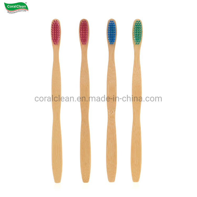Wholesale Biodegradable Eco-Friendly Bamboo Toothbrush 4 Pack Set for Hotel and Travel