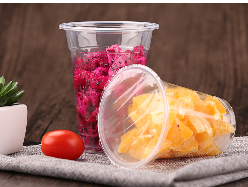 90mm Disposable Cold Hot Drink Plastic Cup Coffee Tea Juice Beverage Cup with Lid