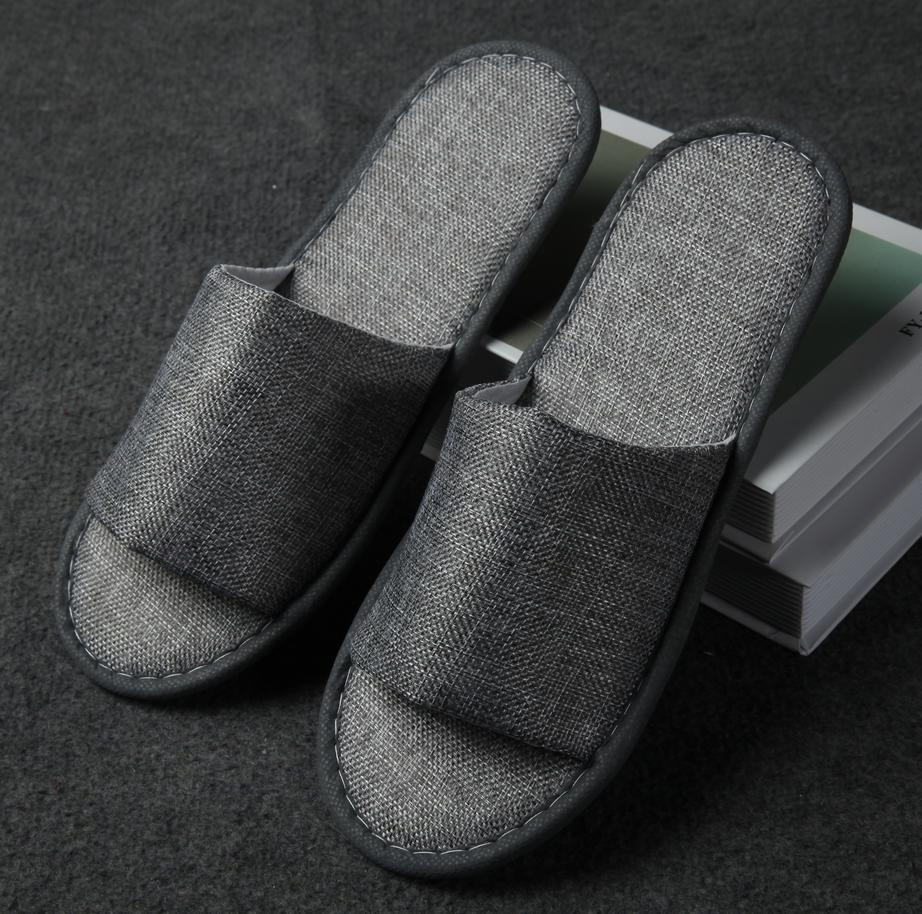 Luxury 4 Star Hotel White Disposable Embroidery Velvet Hotel Slippers