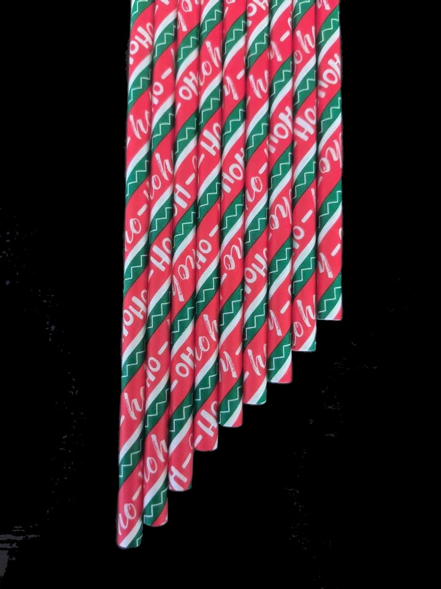 Personalized Christmas Message Paper Straws