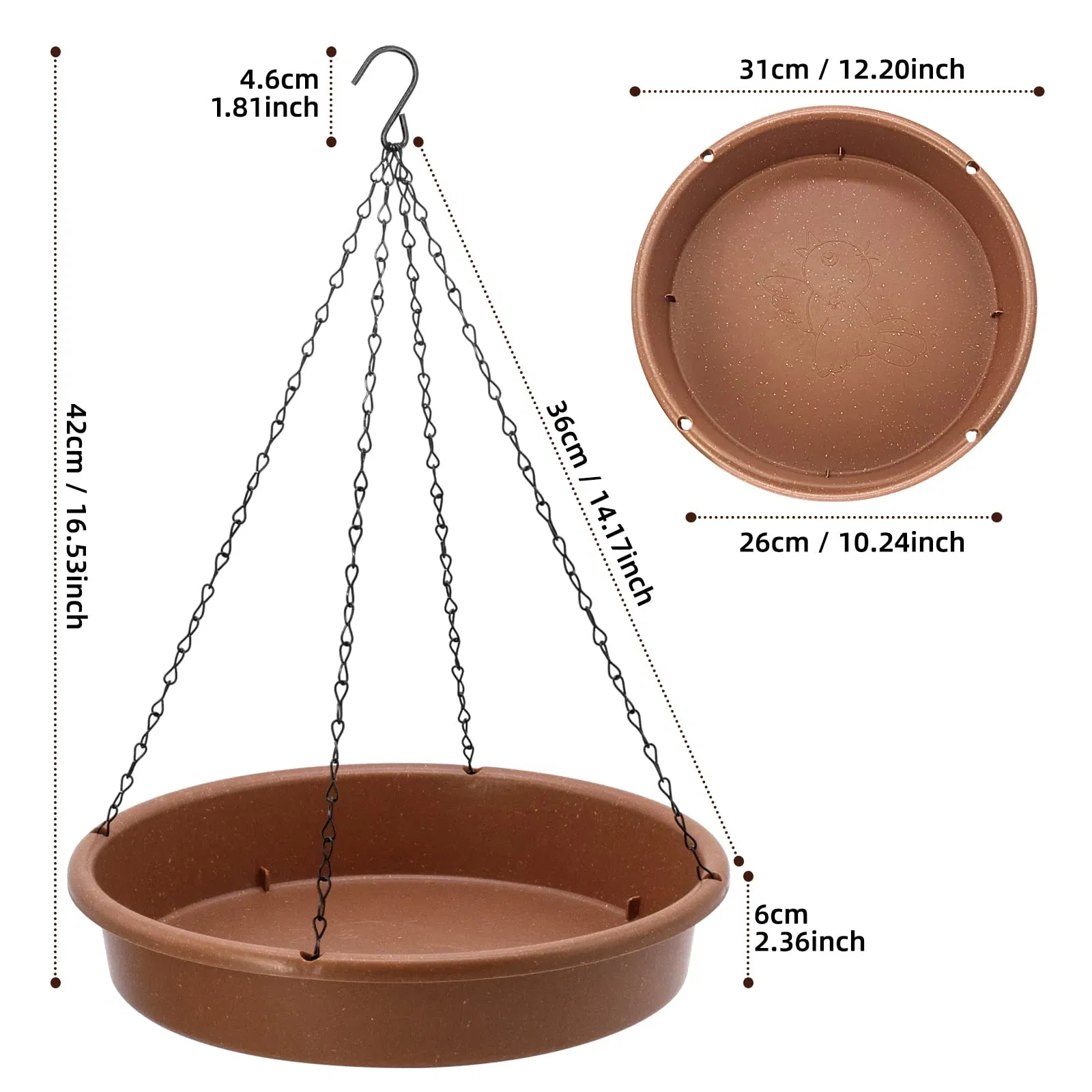 Bestseller Hanging Bird Bath Outdoors Green Garden Ornaments