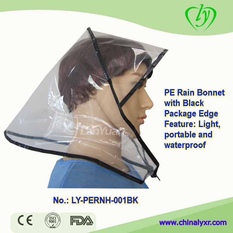 Plastic PE Hood Bonnet Hat PE Rain Cap