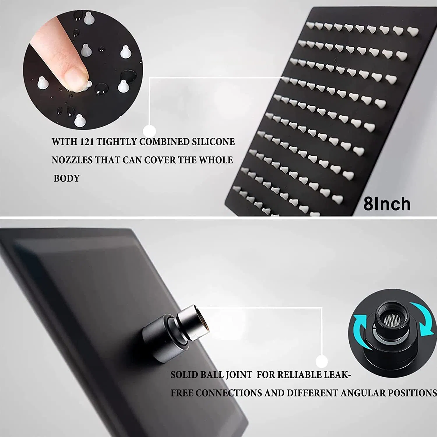 Premium Stainless Steel Pressurized Overhead Shower Head for Luxurious Bathing