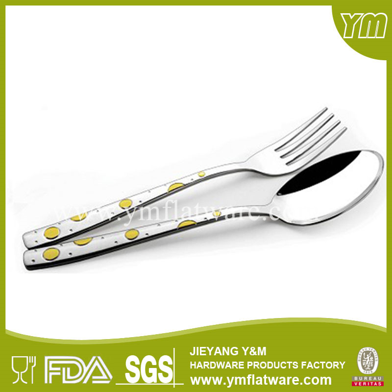 Chinese Tableware Wholesale Stainless Steel Cutlery with Gold Plating