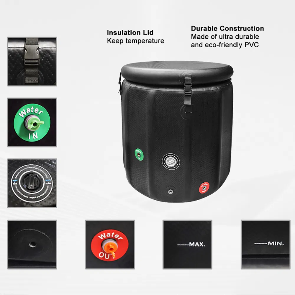 Портативная ванна для ледяных ванн с крышкой