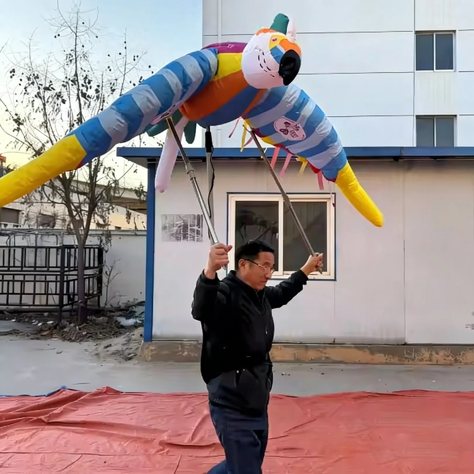 Inflatable Parrot Mascot Costume Cartoon Character for Adults for Cosplay Carnival Parties Performance Props