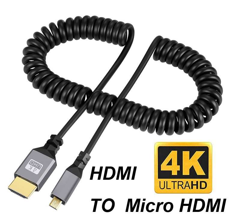 Кабель HDMI 4K 60Hz спиральный, удлинитель