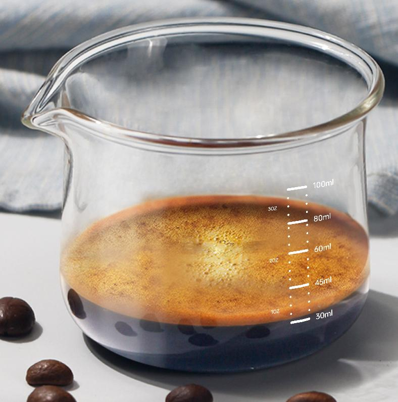Handcrafted Glass Espresso Pouring Cup with Scale Mark