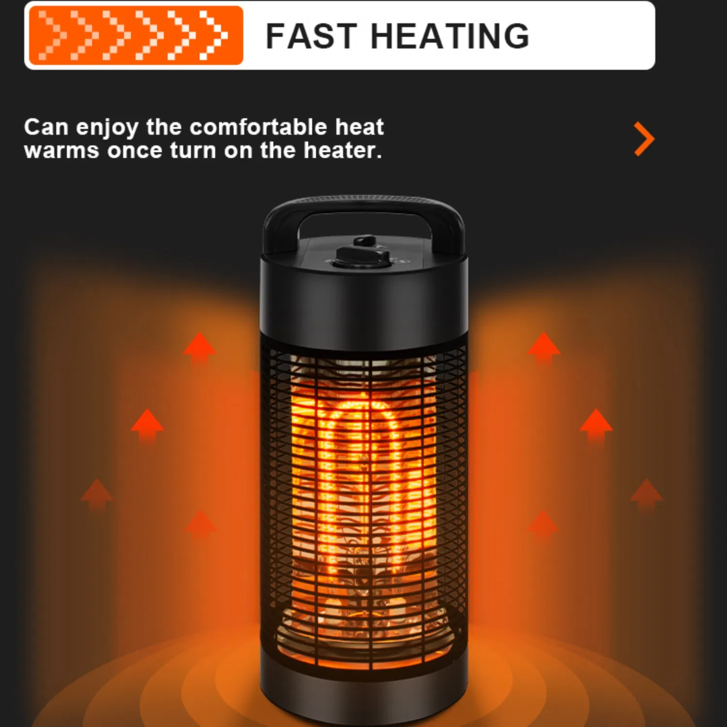 Ipx4 Water Proof 100-240V Carbon Firbe Infrared Heater Tubes Swing by 360 Degrees