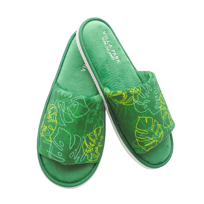 Cheap Open Toe Disposable Slipper for Hotel and SPA with Embroidered Logo