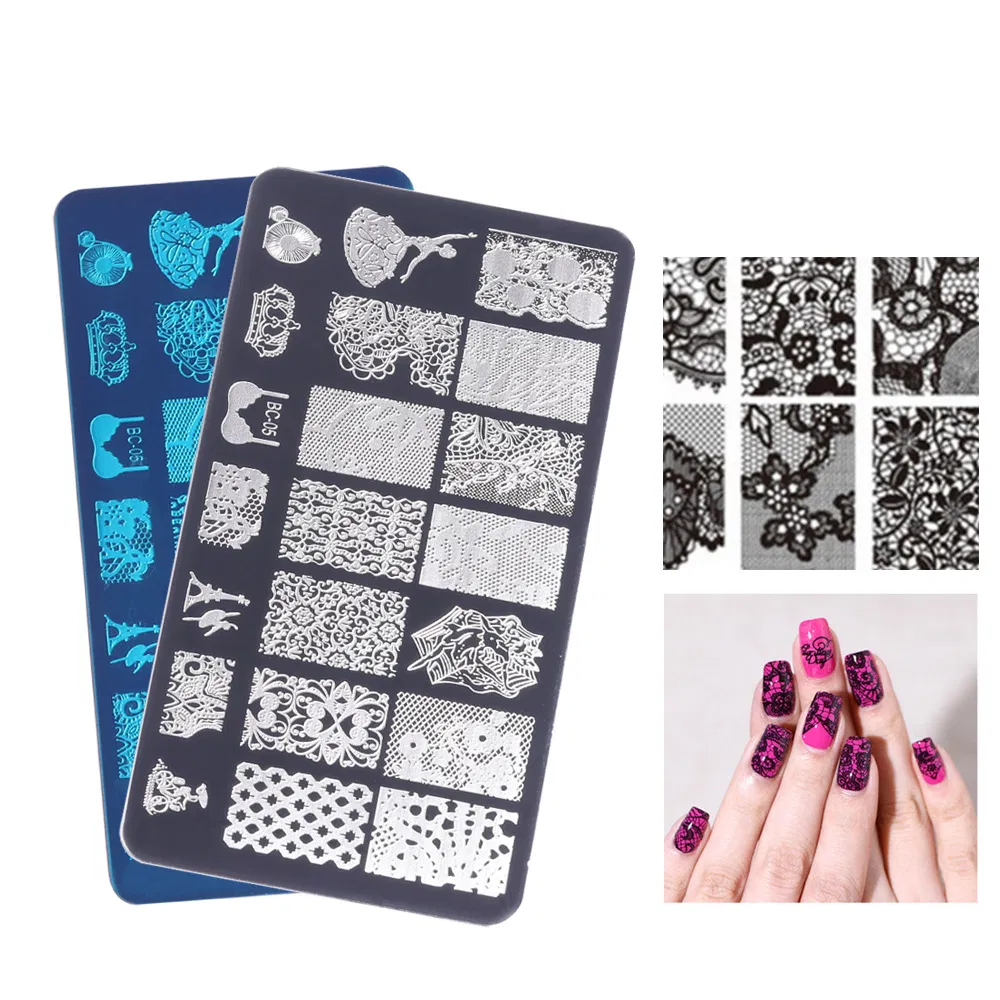 Hot Selling 20 Colors Lace Printing Bc Series Rectangular Painted Steel Plate