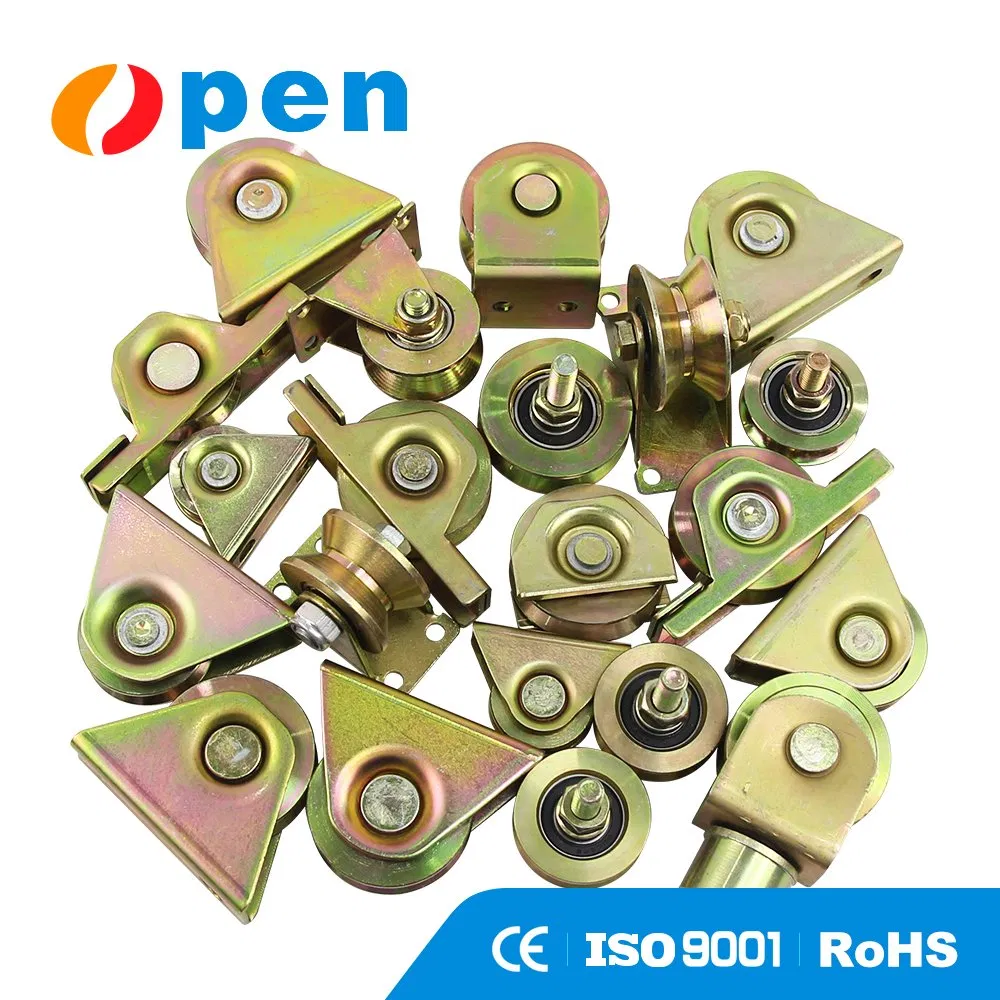 Steel Pulley Y/V/U Groove Sliding Gate Wheel Support Heavy Duty Sliding Gate Roller Zinc Galvanized Gate Wheels