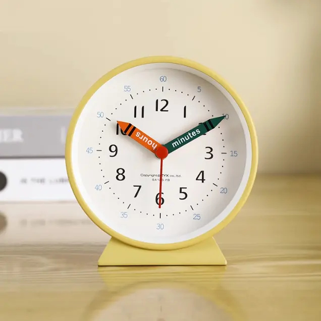4 Inch Kids Cartoon Table Clock Home Decor Student Wake up Cute Children Alarm Clock Mini Small Study Desk Clock Custom