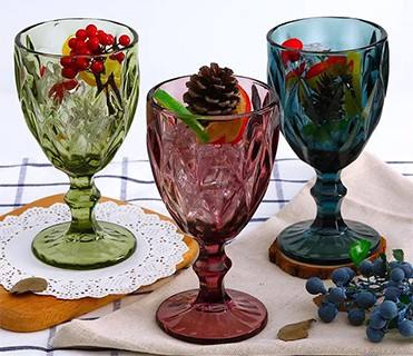 Цветные стеклянные бокалы для свадьбы оптом