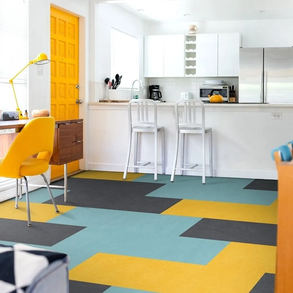 Lingding OEM Custom Waterproof Beautiful and Decorable Rubber Floor Mat Tile