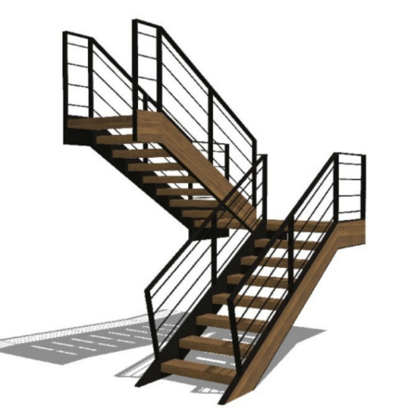 Customized Manufacturer of High-Strength Industrial Stairs Contemporary Stainless Steel Staircase
