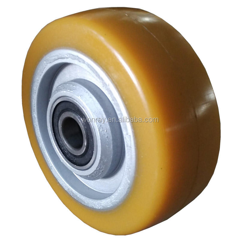 Custom Nylon Polyurethane Forklift Truck Front Back Wheel PU on Cast Iorn Roller with Steel Sleeve