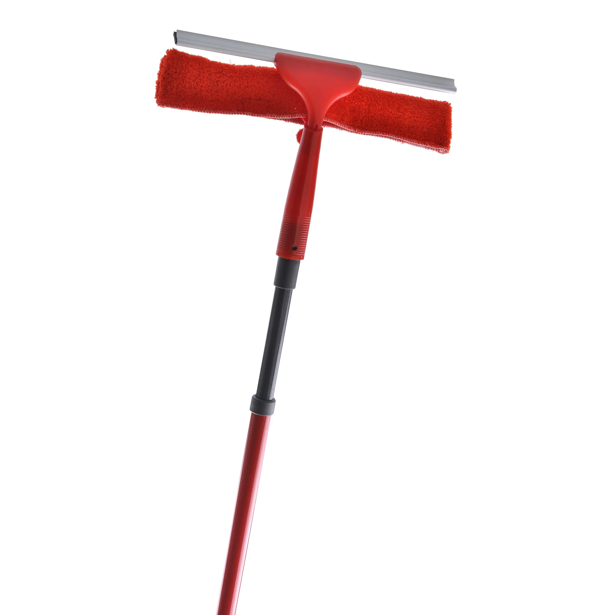 Wholesales Price Metal Telescopic Handle with Microfibre Refill and Rubber Squeegee Dobule Side Head Window Cleaner for Outdoor and Indoor Cleaning