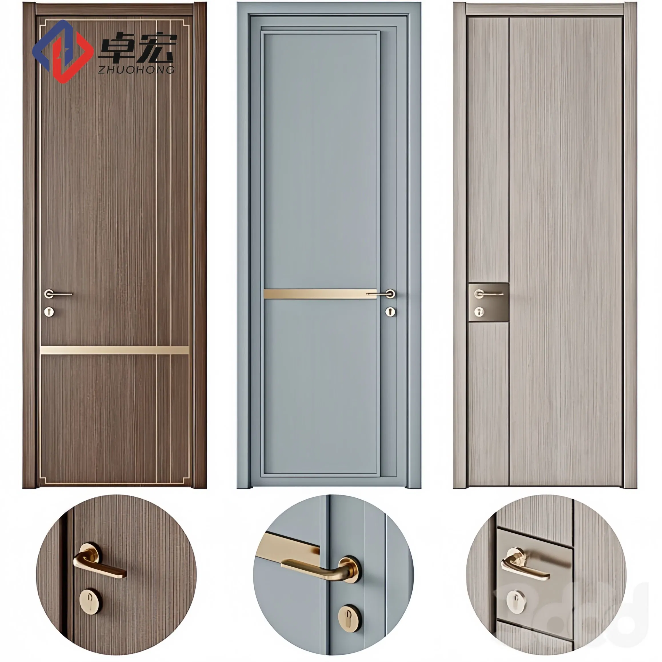 Wooden Fire Door - Postmodern Design with ISO9001 Certification Included