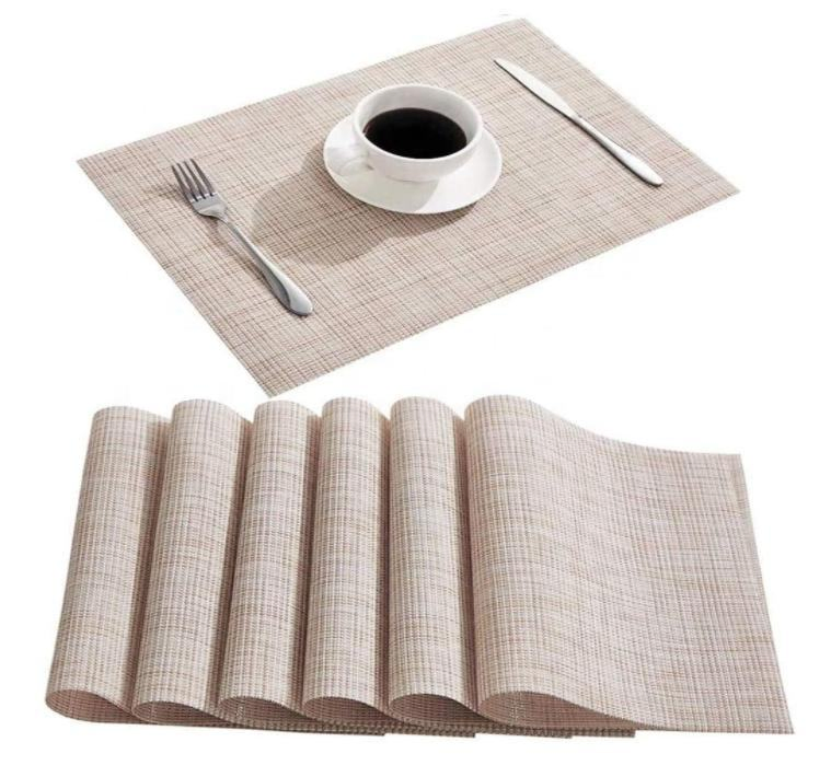 Wholesale Modern Jute Table Placemats Wipeable Rectangular Natural Burlap Jute Placemat