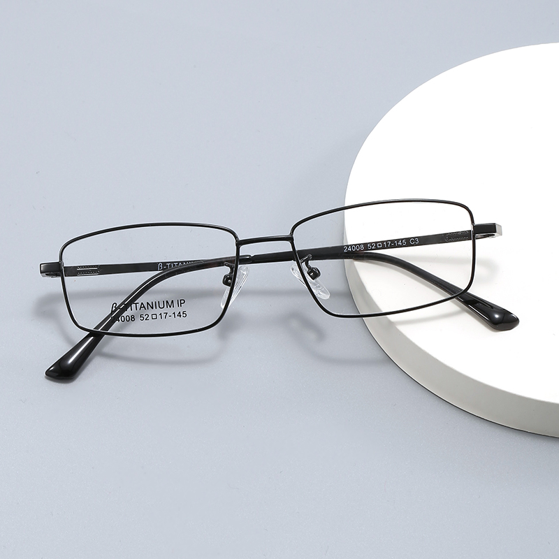 Super Light and Elastic Classic Men Style Oval Shape Small Size Titanium Optical Frame