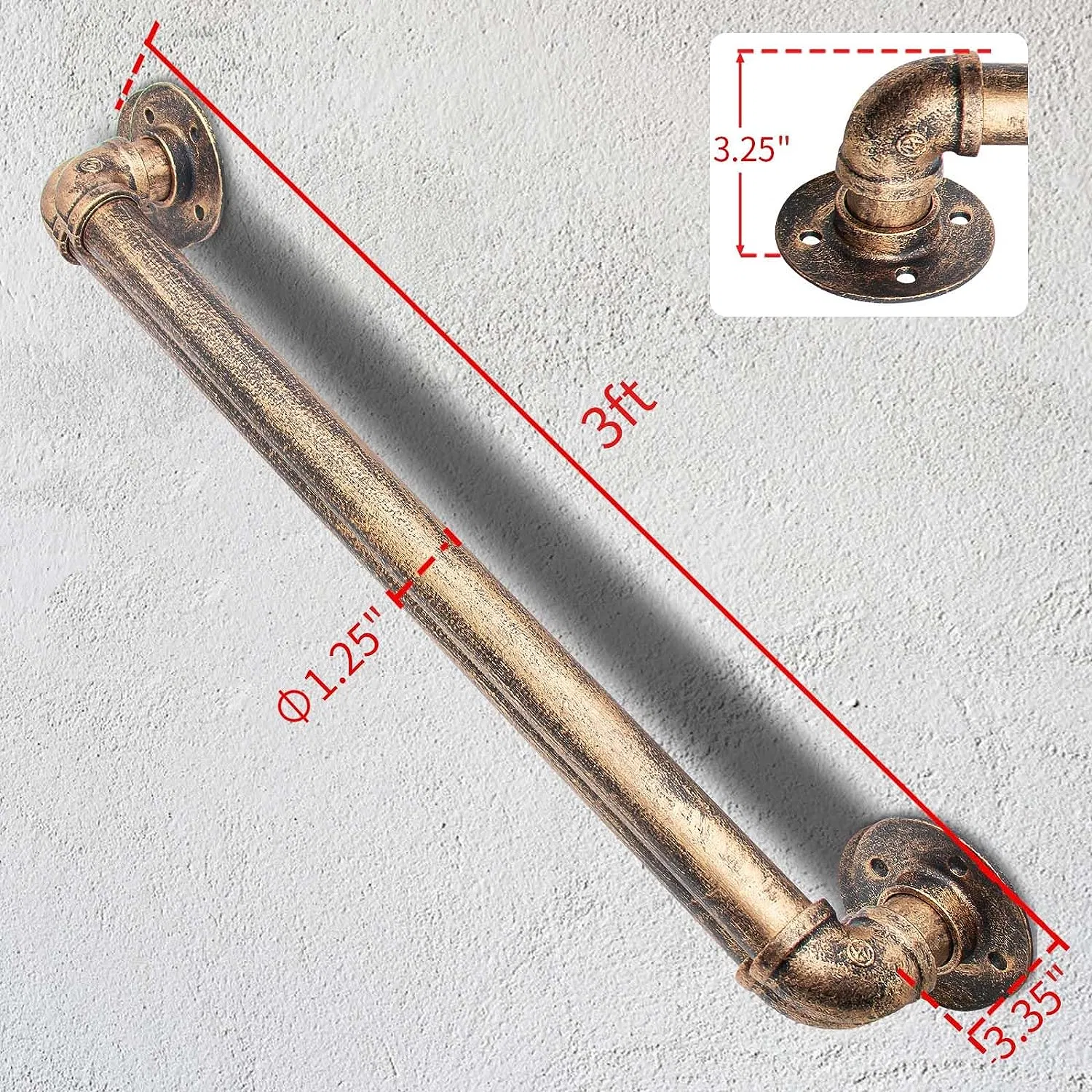 Wall Handrail Industrial Staircase Railing Galvanized Pipe Handrail for Indoor Stairs