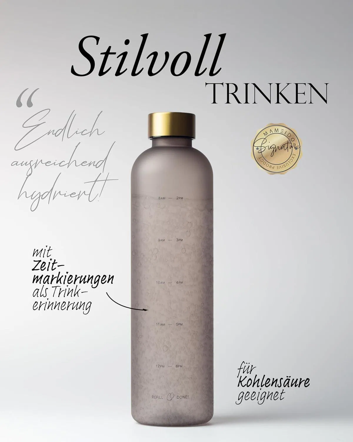 High Quality Custom Logo Printed Leak-Proof Water Bottle with Time Marking