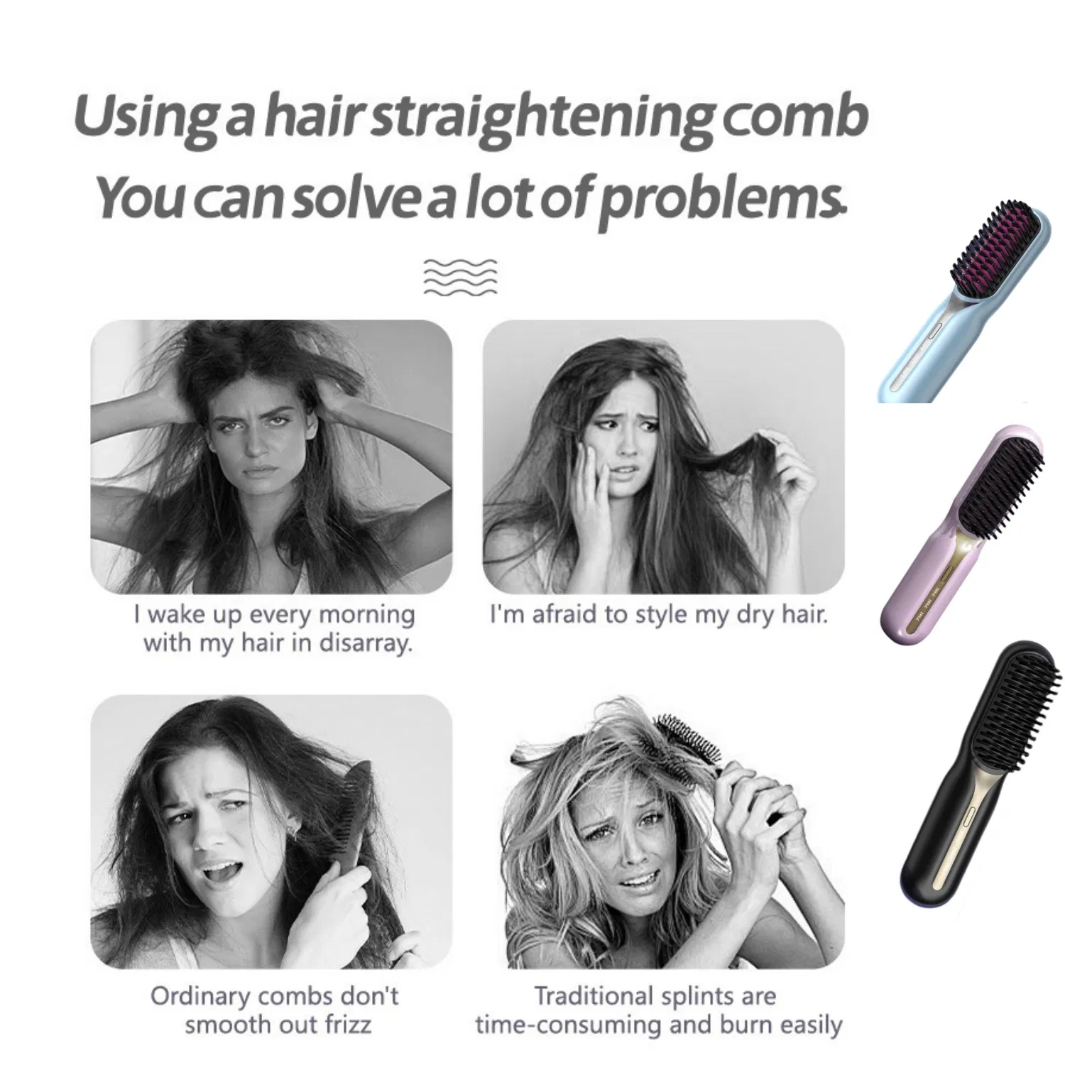 Negative Ion Straight Hair Brush