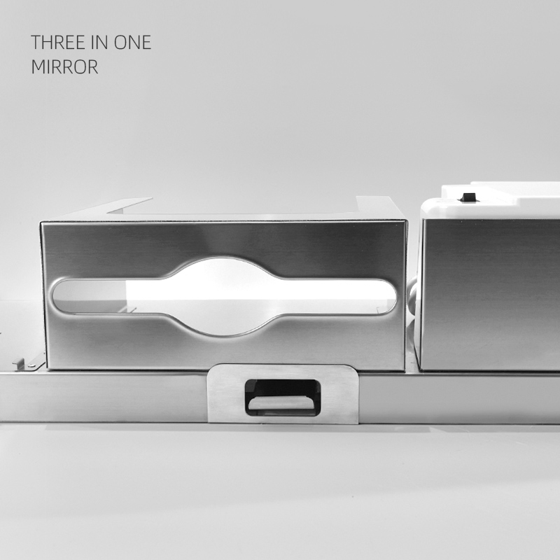 3-в-1 зеркальный шкаф с дозатором мыла и сушилкой