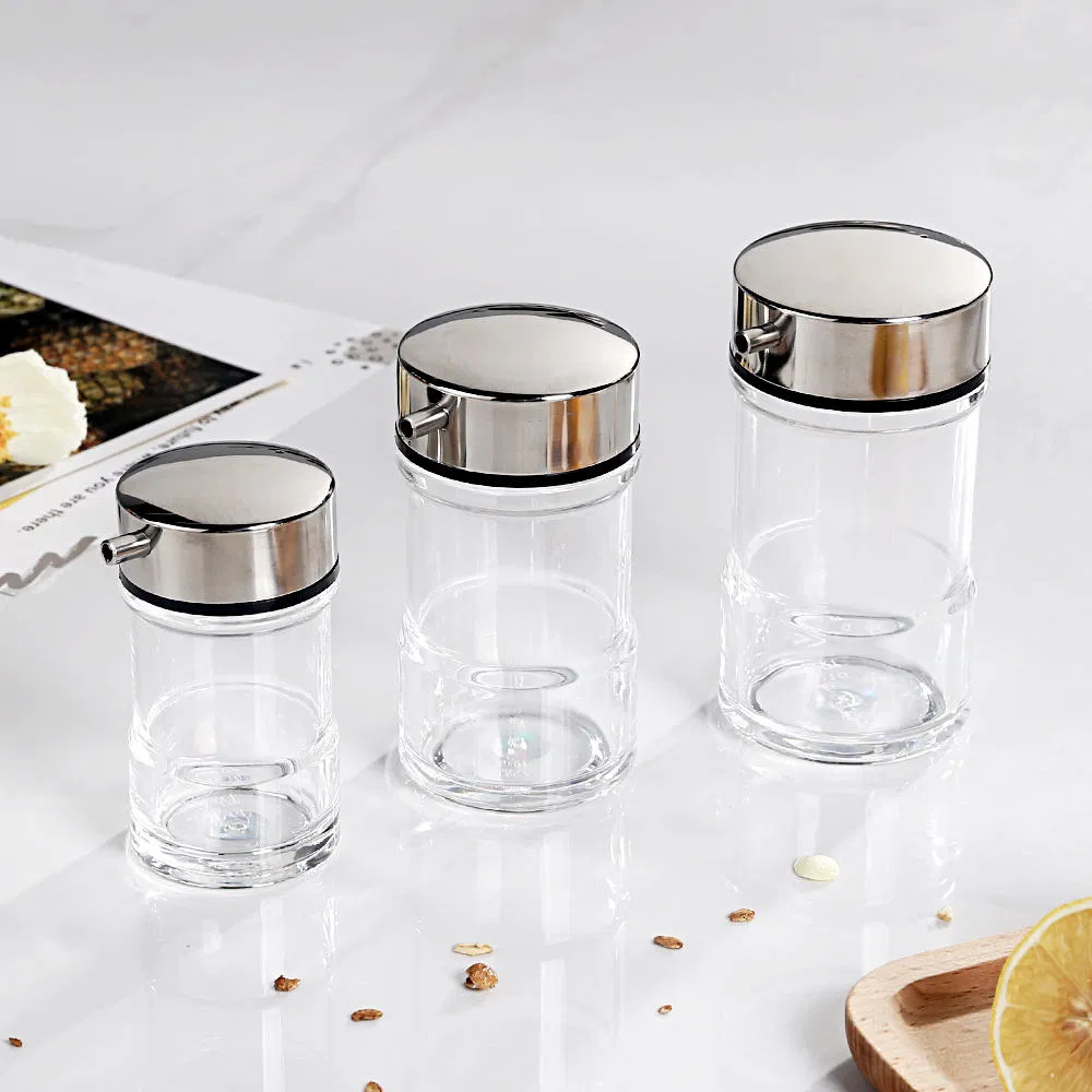 Plastic Oil Bottle - Silver Lid Soy Sauce Bottle for Restaurants