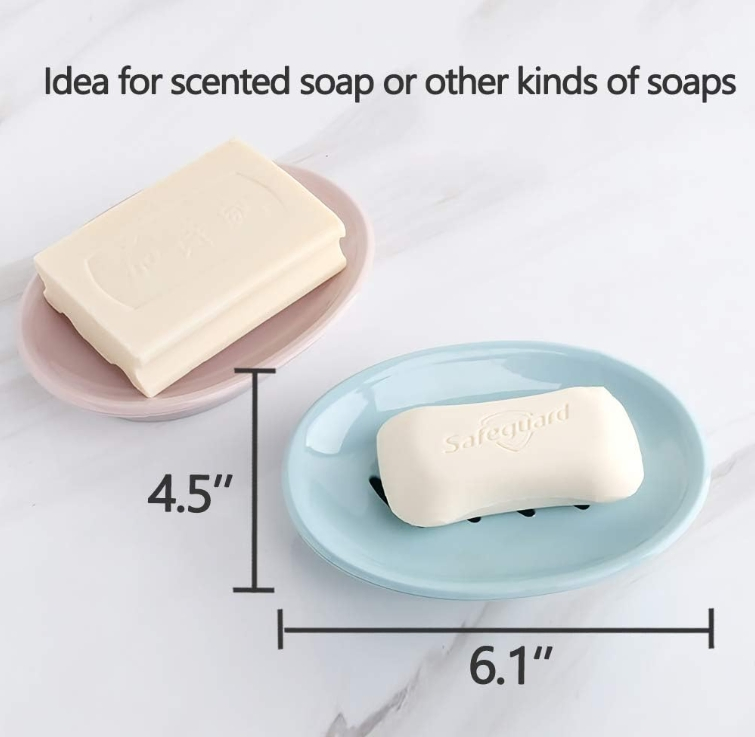 Neutral Tone Single Plastic Soap Dish Bathroom Accessories with Drain Plastic Sponge Holder