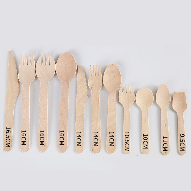 Factory Eco Friendly Disposable Wooden Cutlery Sets