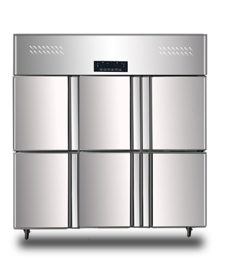Large-Capacity Commercial Cold Freezer Six-Door Stainless Steel Kitchen Freezer