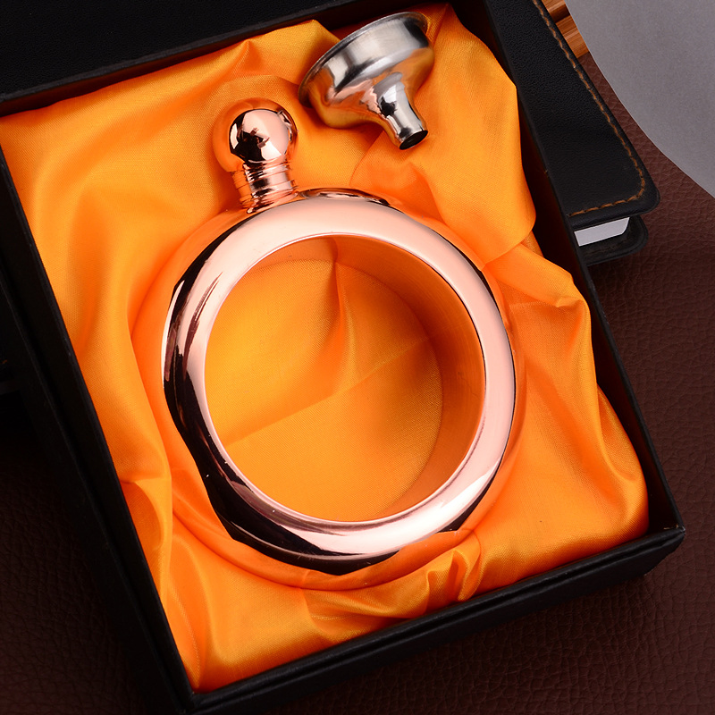 3.5oz Bracelet Hip Flask Stainless Steel Round Portable Alcohol Whiskey Wrist Flask