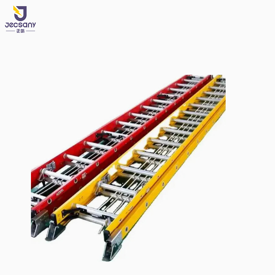 12FT Extension Ladders Fiberglass Foldable Ladder with FRP Slip-Resistant Feet