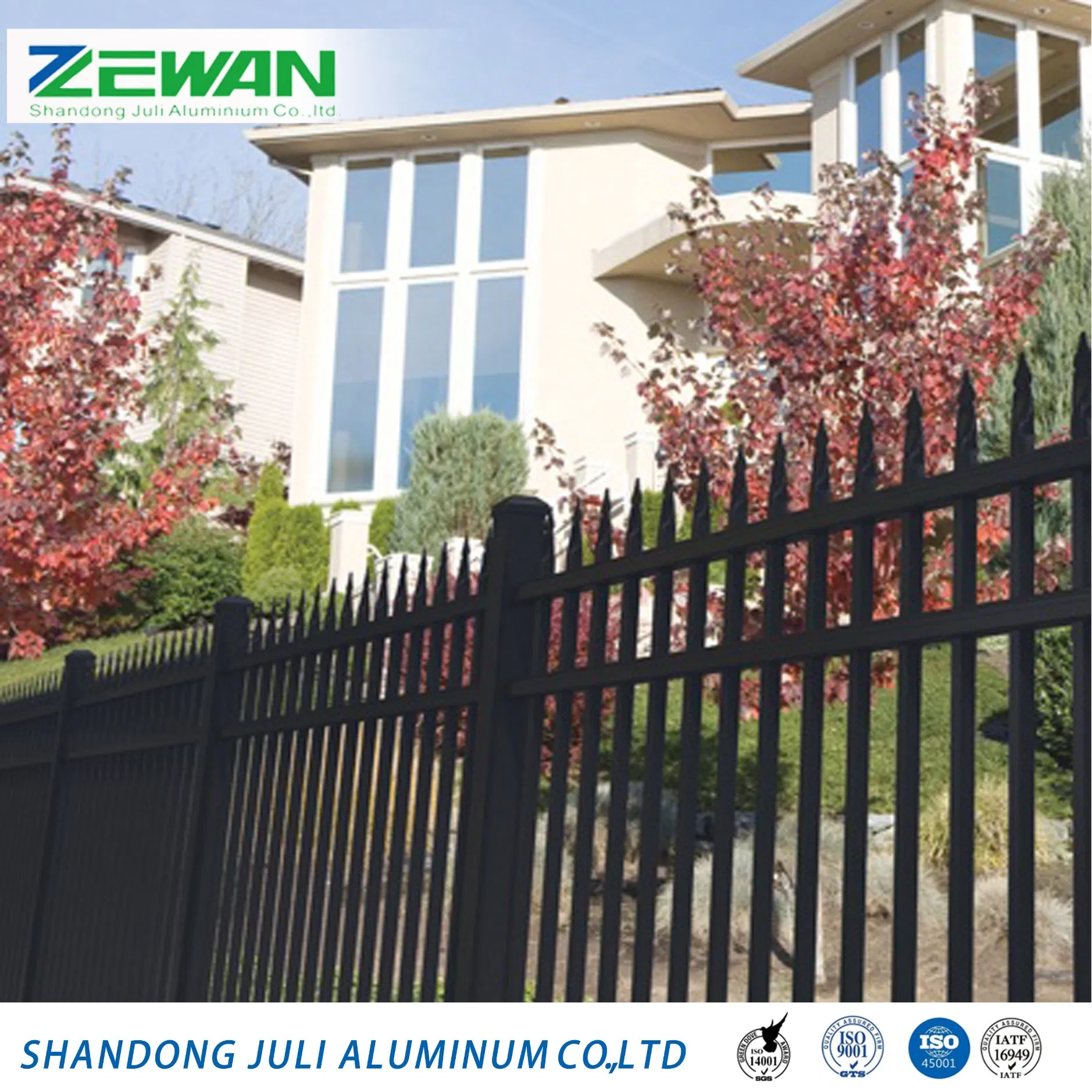 Luxury Garden Aluminum Fencing Swimming Pool Security Fences Powder Coated
