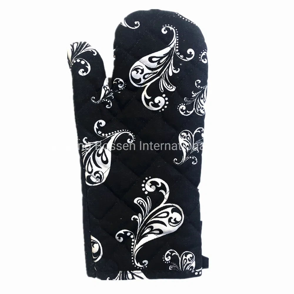 OEM Custom Print Polyester Cotton Oven Mitts Glove Oven Mitten
