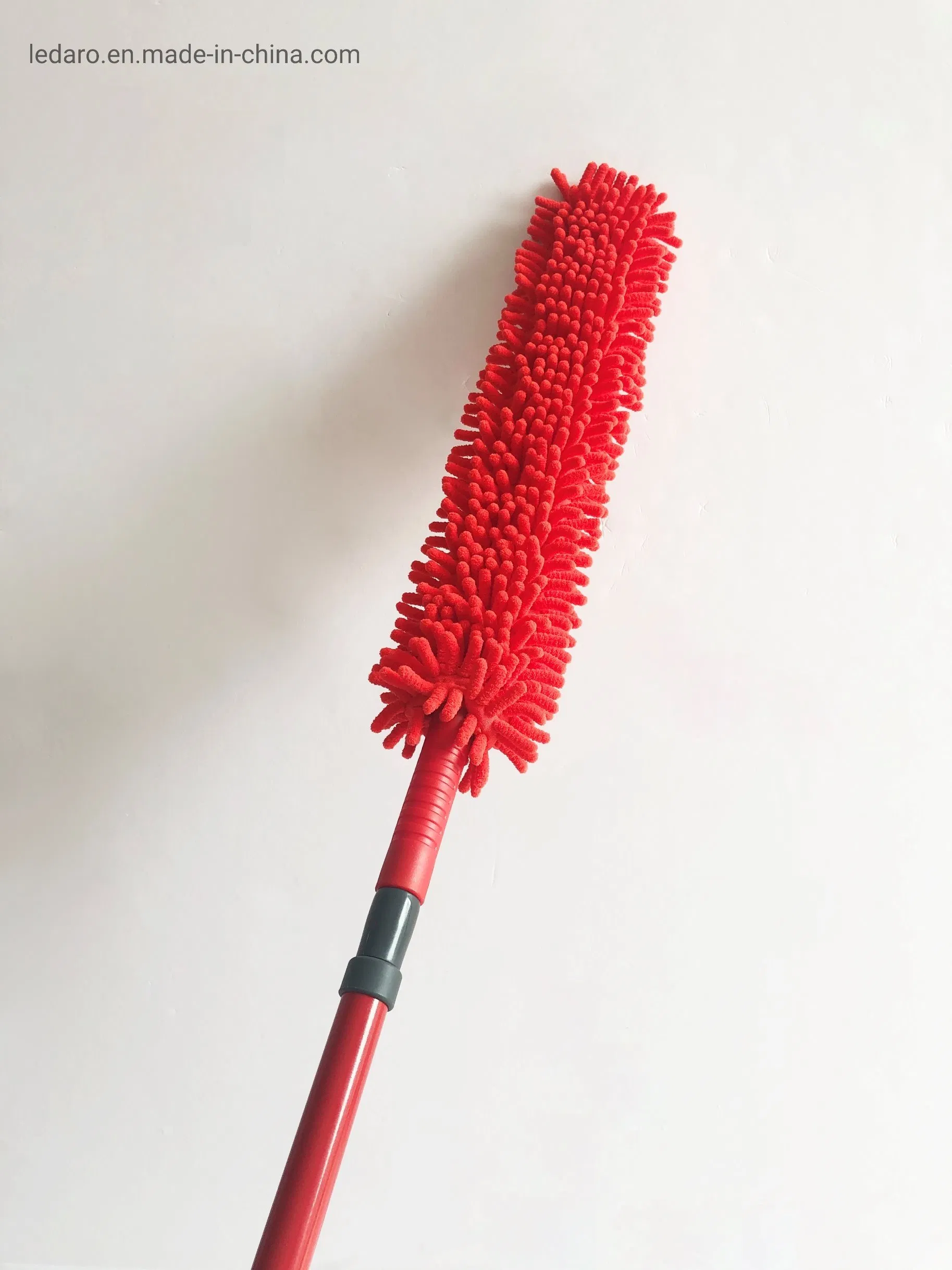 Chenille Duster with Chenille Refill Double Sides Flat Bendable Duster Head and Long Telescopic Metal Handle for Home and Office Cleaning