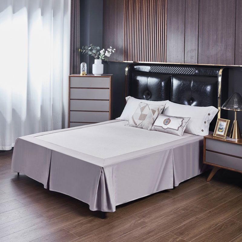 Wholesale Fitted Bed Skirt Anti Slip Durable Easy Care Anti Dust Mite Texture Bed Skirt Polyester Fabric Solid Dyed Skirt for Home, Hotel