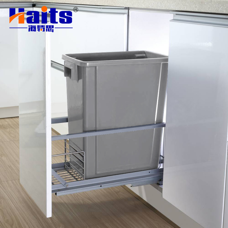 Выдвижной мусорный бак с доводчиком для кухни